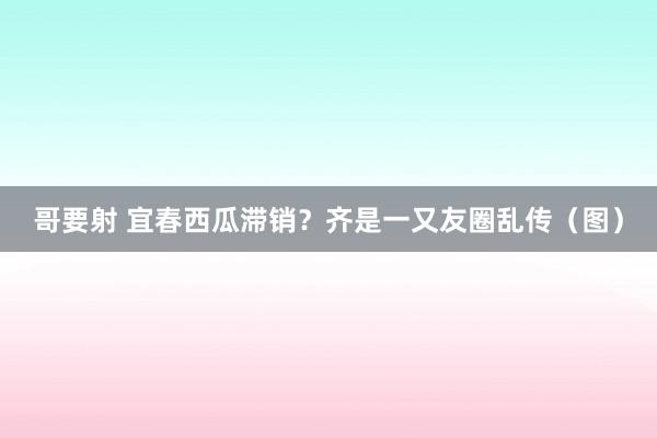 哥要射 宜春西瓜滞销？齐是一又友圈乱传（图）