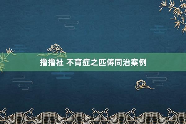 撸撸社 不育症之匹俦同治案例