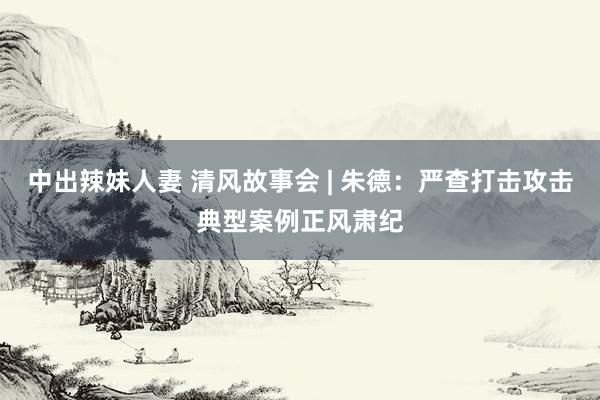 中出辣妹人妻 清风故事会 | 朱德：严查打击攻击典型案例正风肃纪