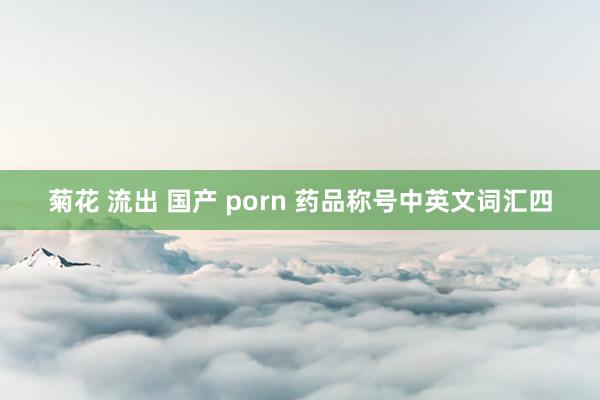 菊花 流出 国产 porn 药品称号中英文词汇四