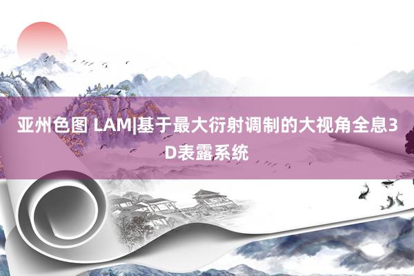 亚州色图 LAM|基于最大衍射调制的大视角全息3D表露系统